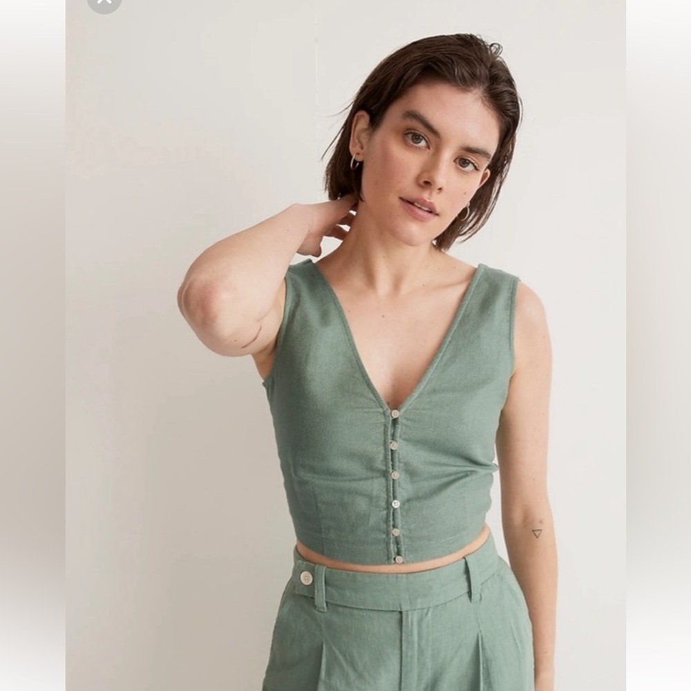 Madewell Green Crop Top Vest